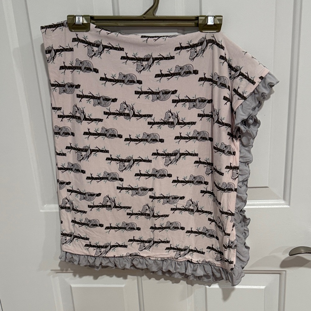 Pink and Gray Animal Print Throw Blanket